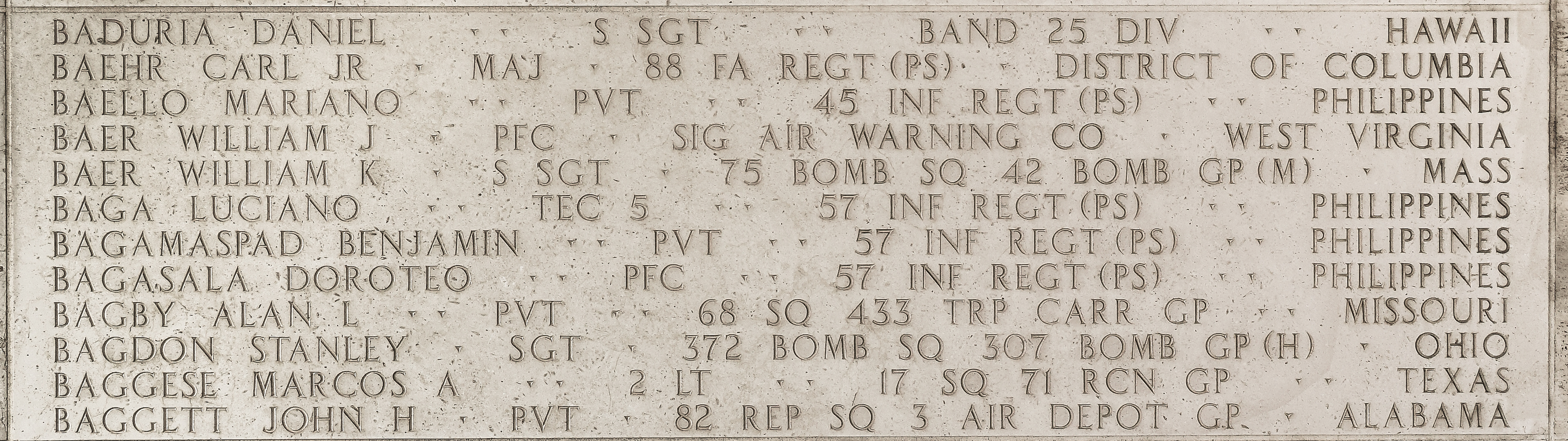 William J. Baer, Private First Class